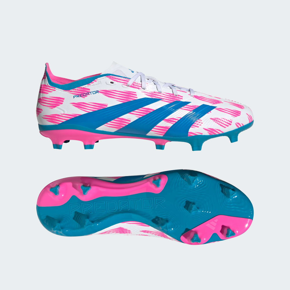 Adidas Predator League Firm Ground Soccer Cleats Cloud White / Solar Blue / Solar Pink