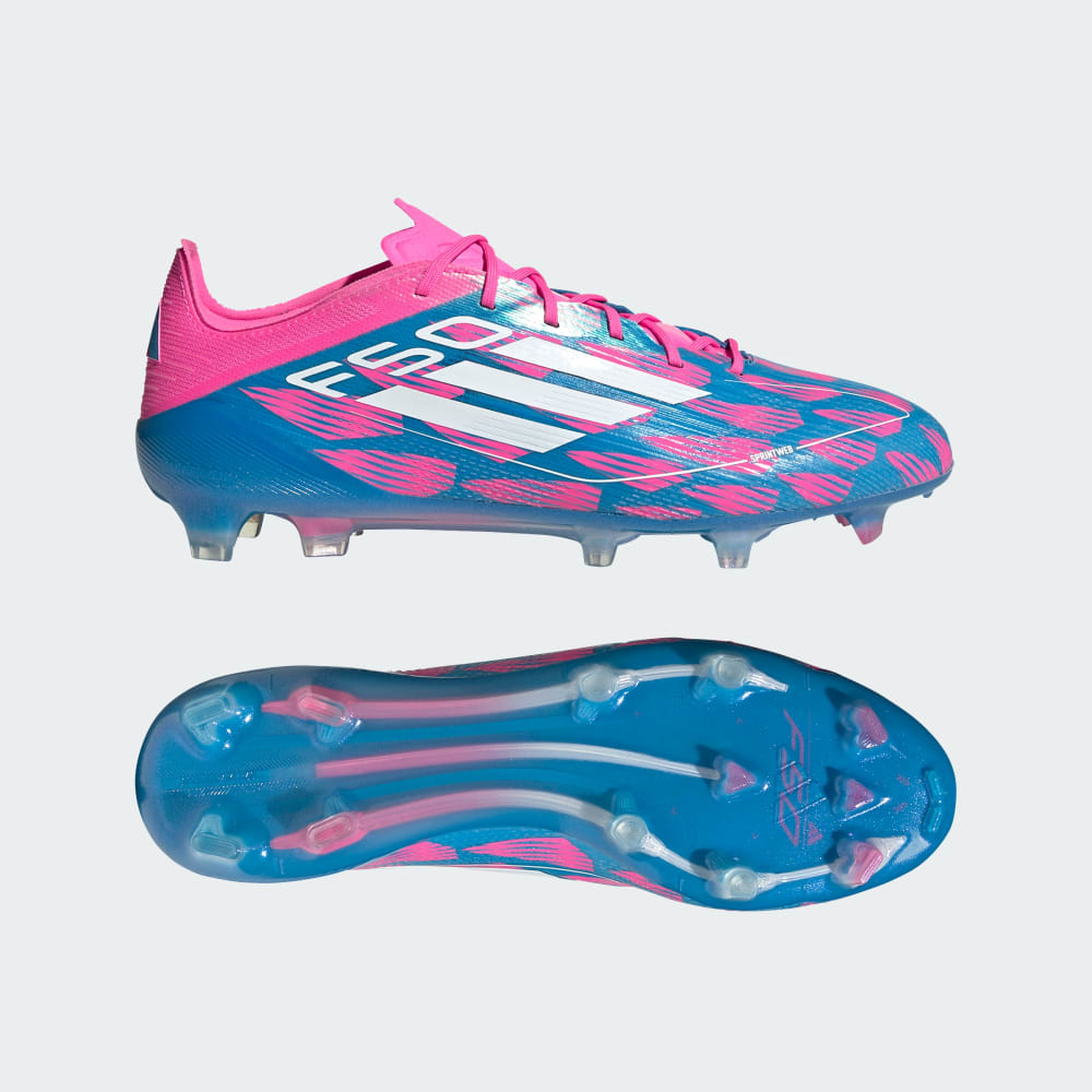 Adidas F50 Elite Firm Ground Soccer Cleats Solar Blue / Cloud White / Solar Pink