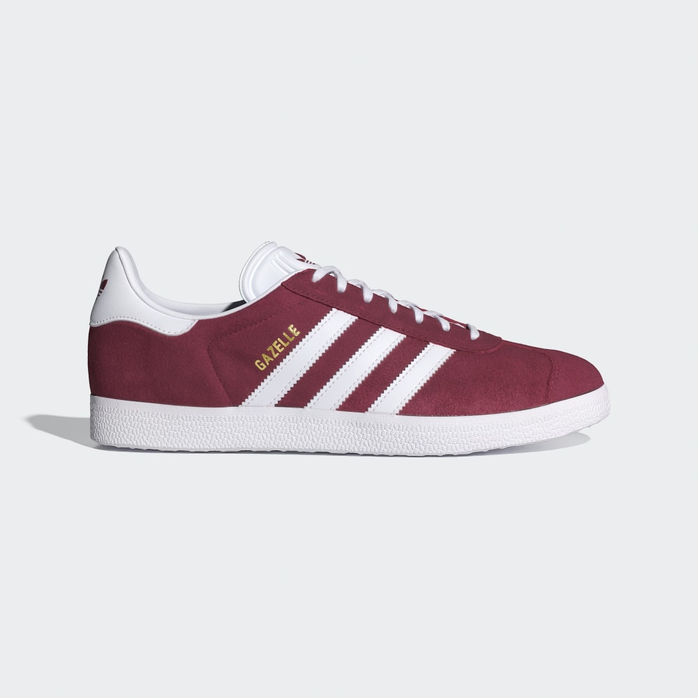 Adidas Gazelle Shoes Collegiate Burgundy / Cloud White / Gold Metallic