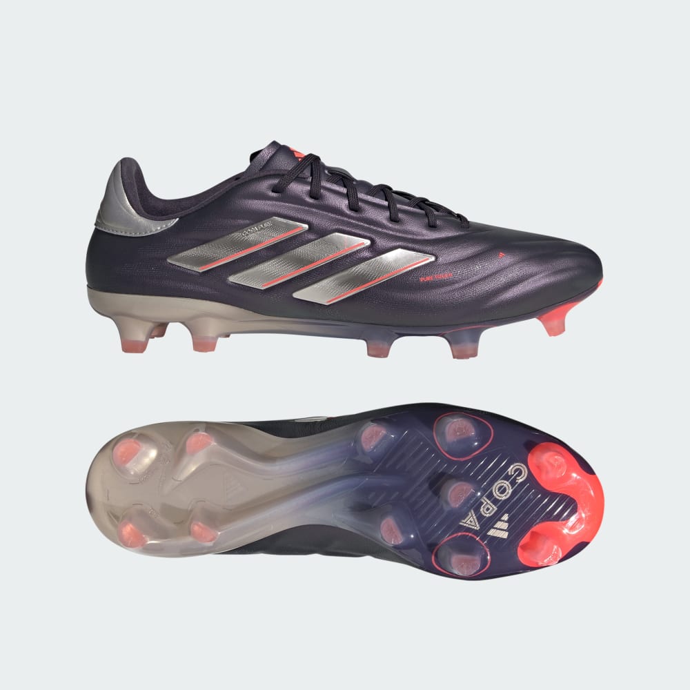 Adidas Copa Pure 2 Elite Firm Ground Cleats Aurora Black / Platinum Metallic / Turbo