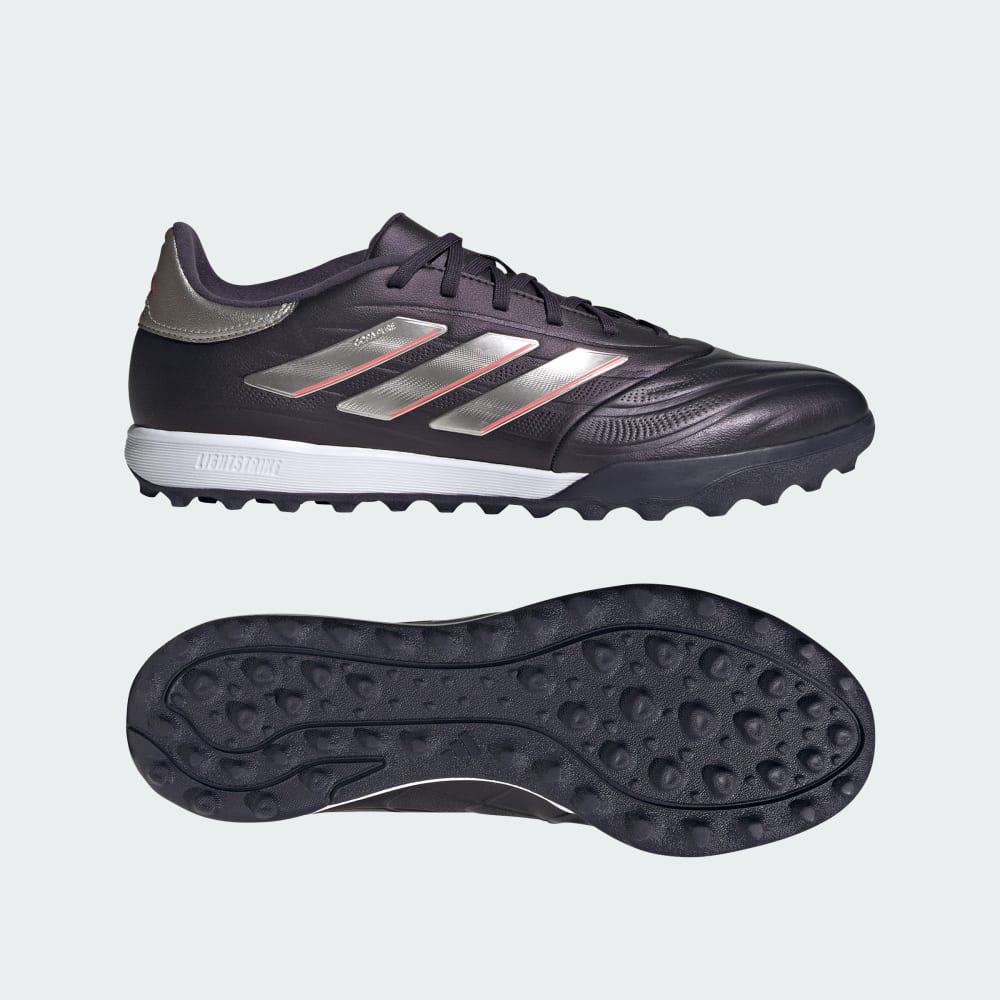 Adidas Copa Pure 2 League Turf Soccer Shoes Aurora Black / Platinum Metallic / Turbo