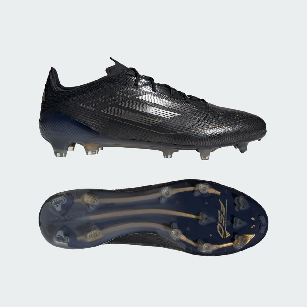 Adidas F50 Elite Firm Ground Soccer Cleats Core Black / Iron Metallic / Gold Metallic