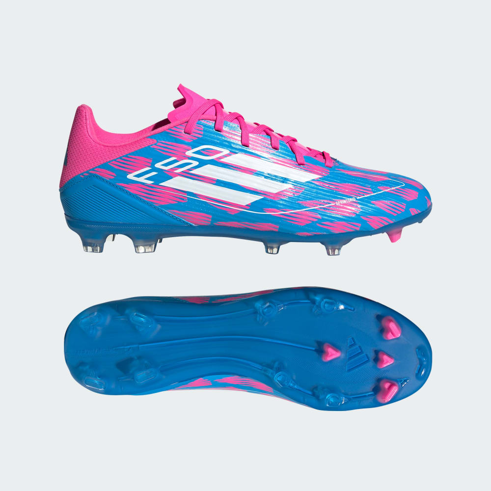 Adidas F50 League Multi-Ground Soccer Cleats Solar Blue / Cloud White / Solar Pink