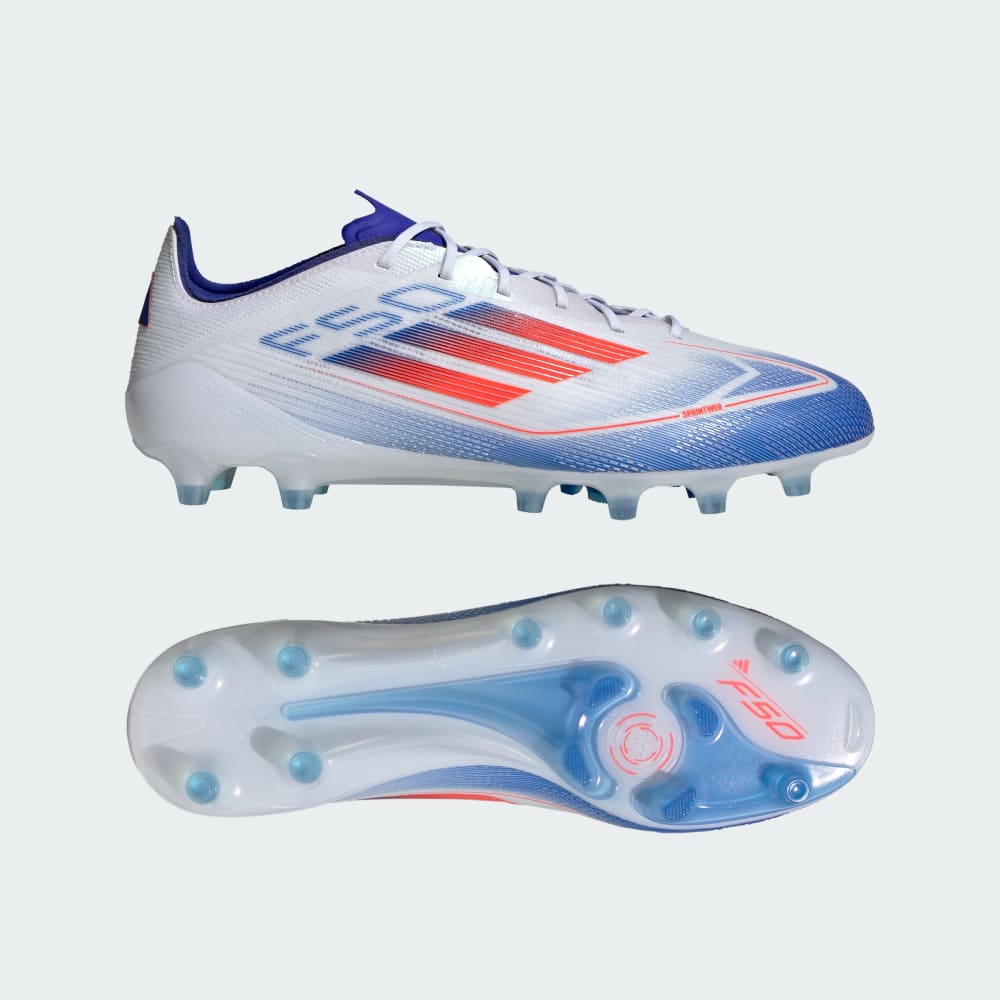 Adidas F50 Elite Artificial Grass Soccer Cleats Cloud White / Solar Red / Lucid Blue