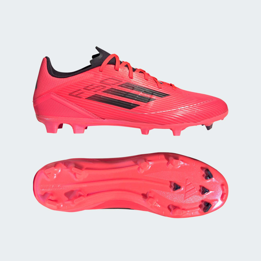 Adidas F50 League Firm/Multi-Ground Cleats Turbo / Aurora Black / Platinum Metallic