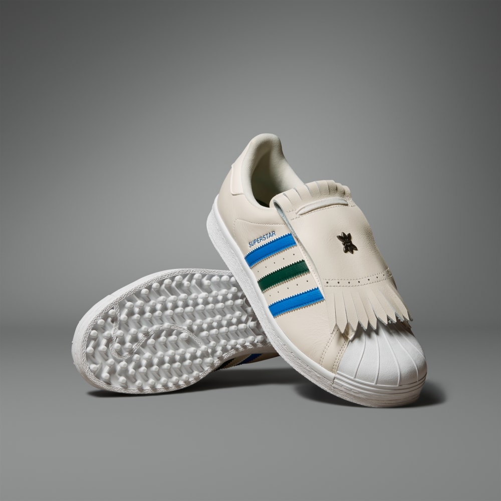 Adidas Rolling Links Superstar Spikeless Golf Shoes Chalk White / Collegiate Green / Blue Bird