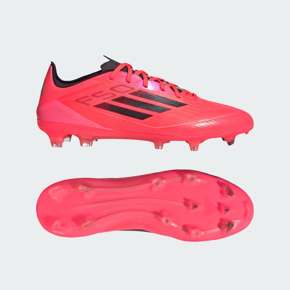 Adidas F50 Pro Firm Ground Cleats Turbo / Aurora Black / Platinum Metallic