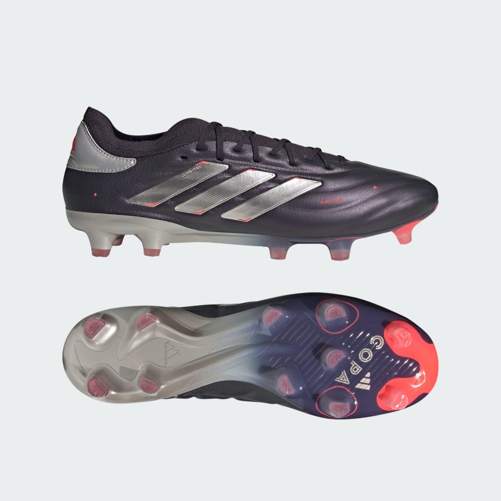 Adidas Copa Pure 2 Elite Knit Firm Ground Cleats Aurora Black / Platinum Metallic / Turbo