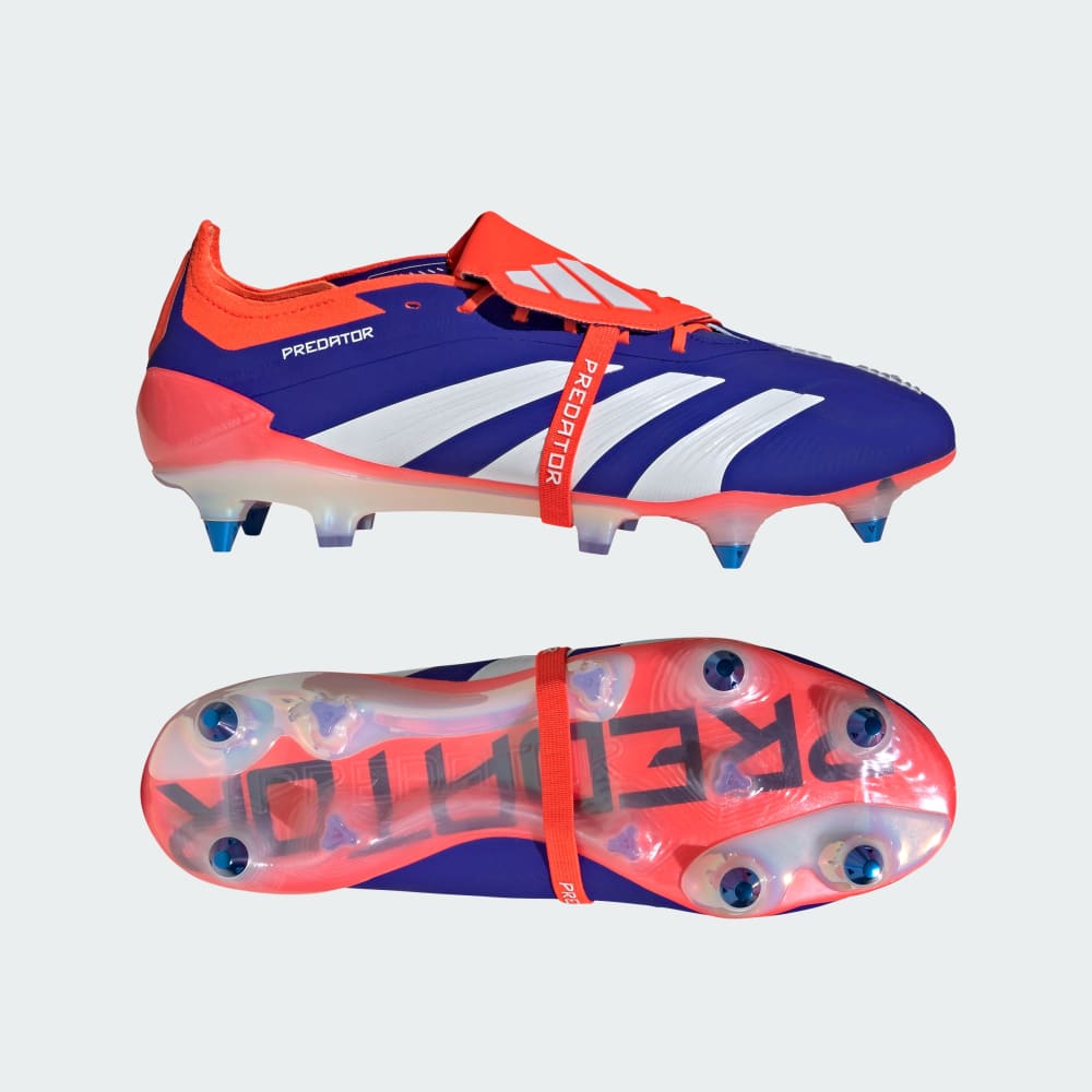 Adidas Predator Elite Foldover Tongue Soft Ground Soccer Cleats Lucid Blue / Cloud White / Solar Red