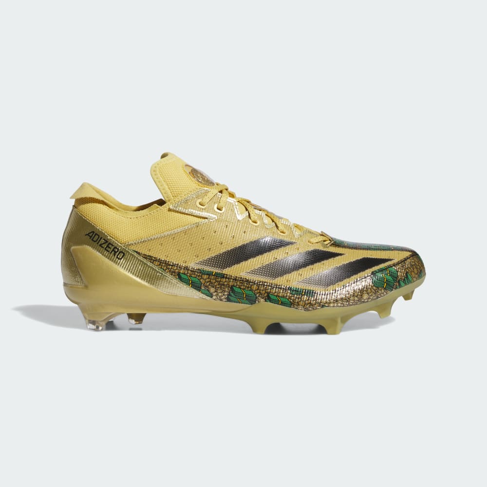 Adidas Adizero Electric Scrooge McDuck American Football Cleats Gold Metallic / Core Black / Preloved Green