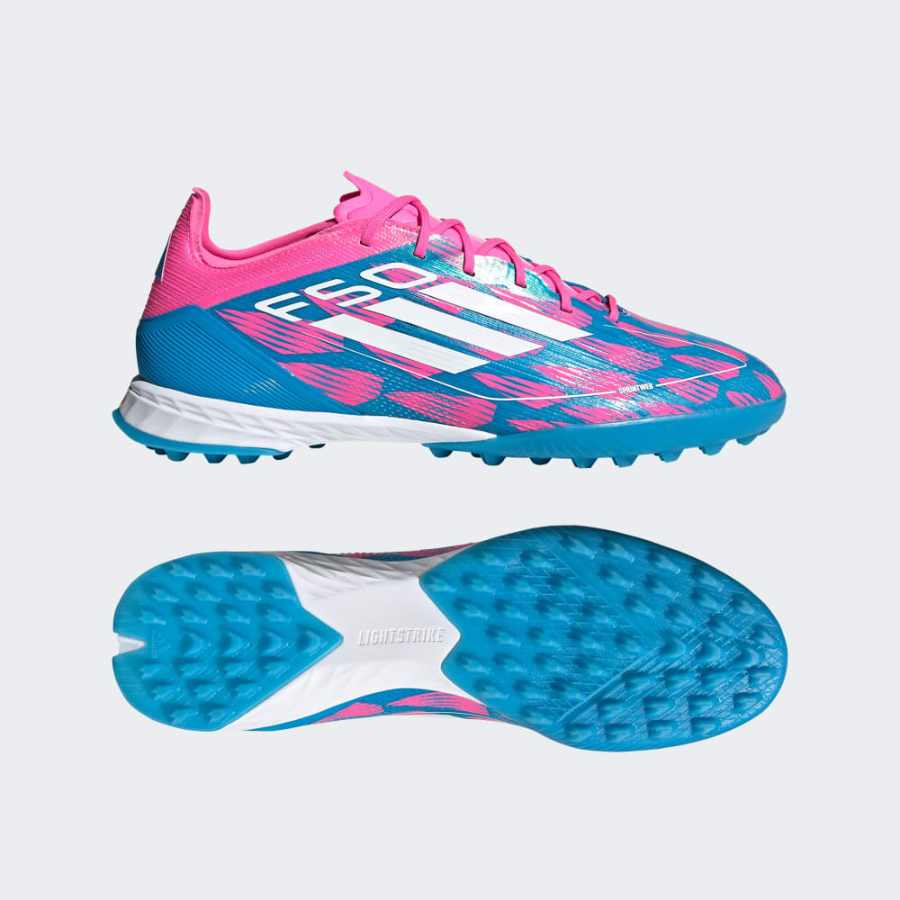 Adidas F50 Pro Turf Soccer Shoes Solar Blue / Cloud White / Solar Pink