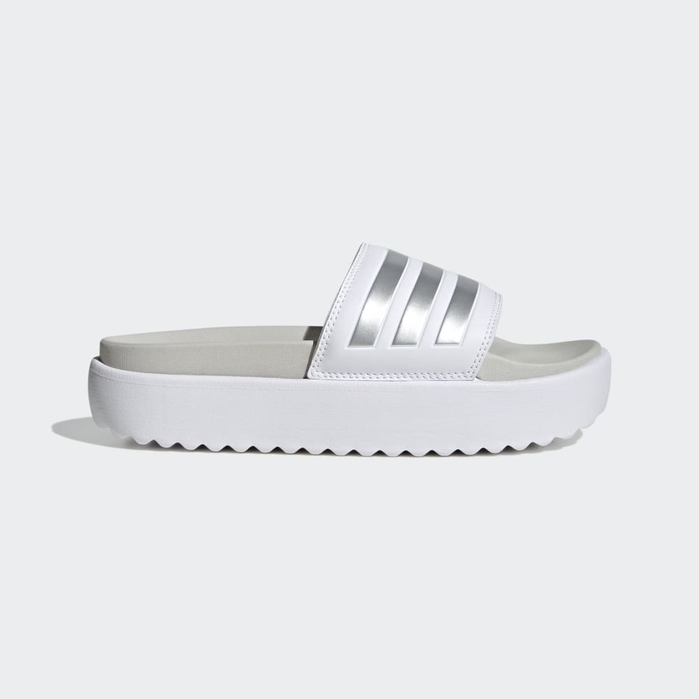 Adidas Adilette Platform Slides Cloud White / Zero Metalic / Grey One