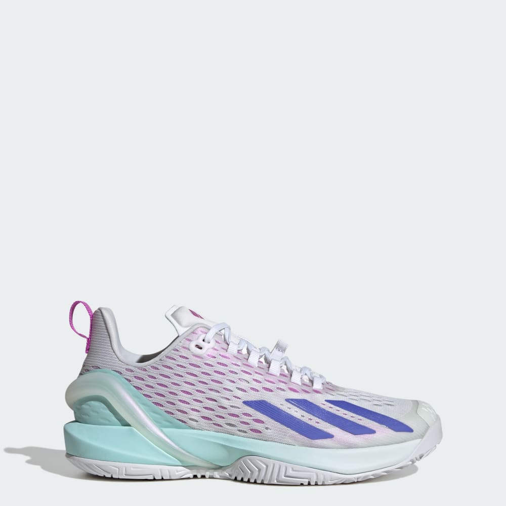 Adidas adizero Cybersonic Tennis Shoes Cloud White / Cobalt Blue / Semi Flash Aqua