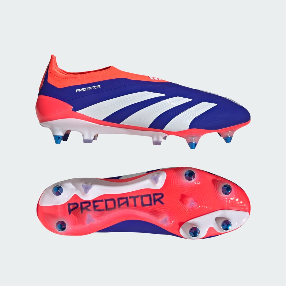 Adidas Predator Elite Laceless Soft Ground Soccer Cleats Lucid Blue / Cloud White / Solar Red