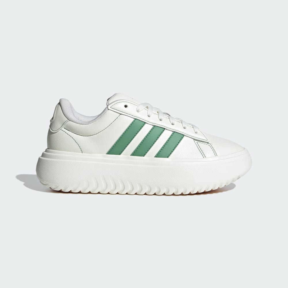 Adidas Grand Court Platform Shoes Off White / Preloved Green / Gum