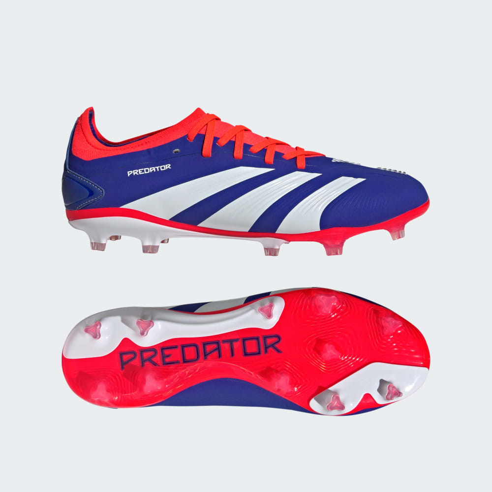 Adidas Predator Pro Firm Ground Soccer Cleats Cloud White / Solar Red / Lucid Blue