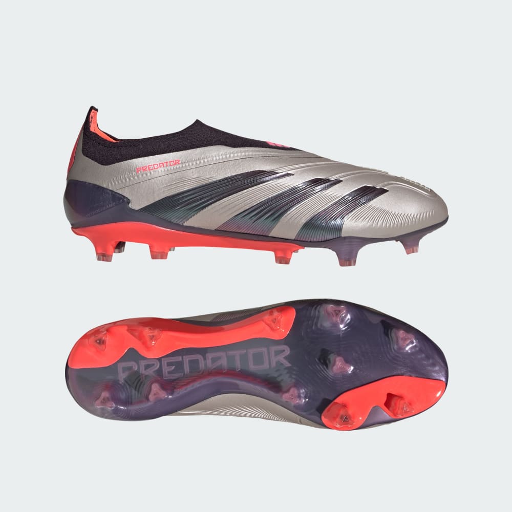 Adidas Predator Elite Laceless Firm Ground Cleats Platinum Metallic / Aurora Black / Carbon