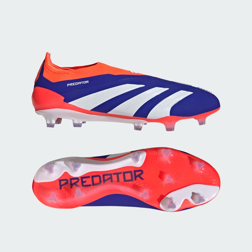 Adidas Predator Elite Laceless Firm Ground Soccer Cleats Lucid Blue / Cloud White / Solar Red