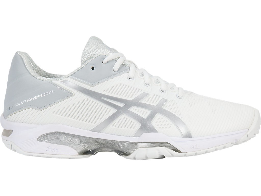 Asics Gel-Solution Speed 3 Tennis Shoes For Women White/Silver 224ZJHFK