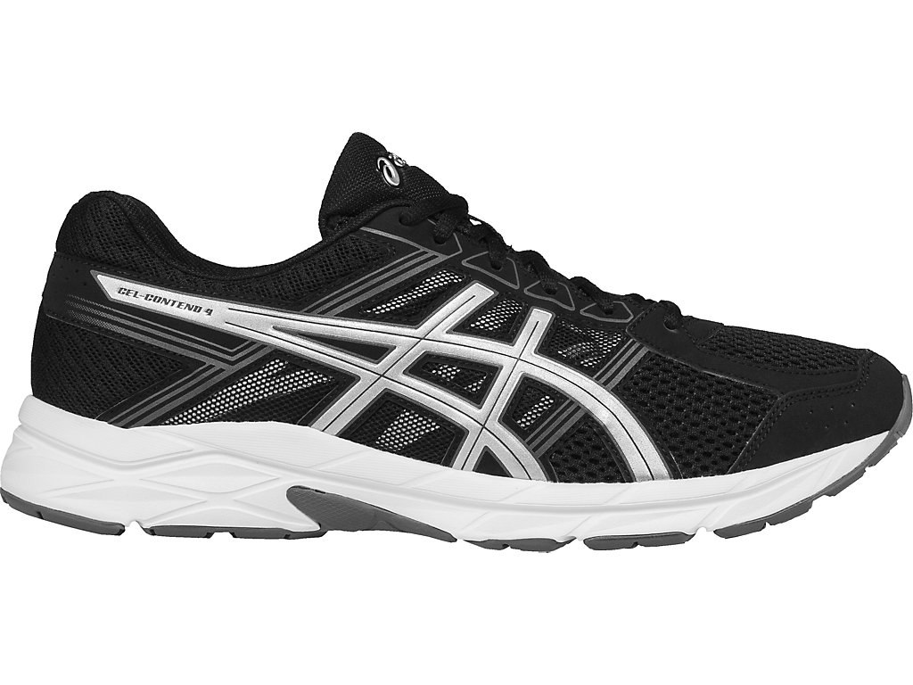 Asics Gel-Contend 4 Running Shoes For Men Black/Silver/Dark Grey 240CSYAP