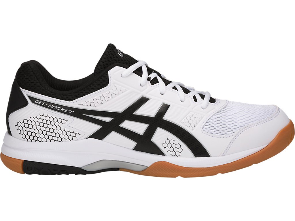 Asics Gel-Rocket 8 Shoes For Men White/Black/Silver 872TXDKK