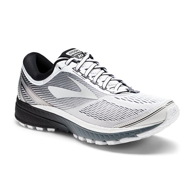 brooks Men's Ghost 10 White / Silver / Black