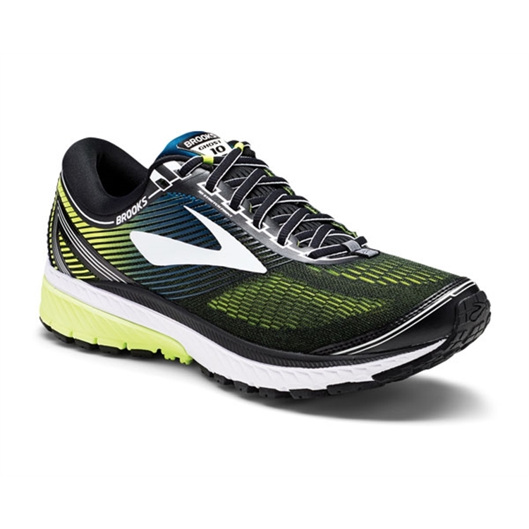 brooks Men's Ghost 10 Black / White / Nightlife