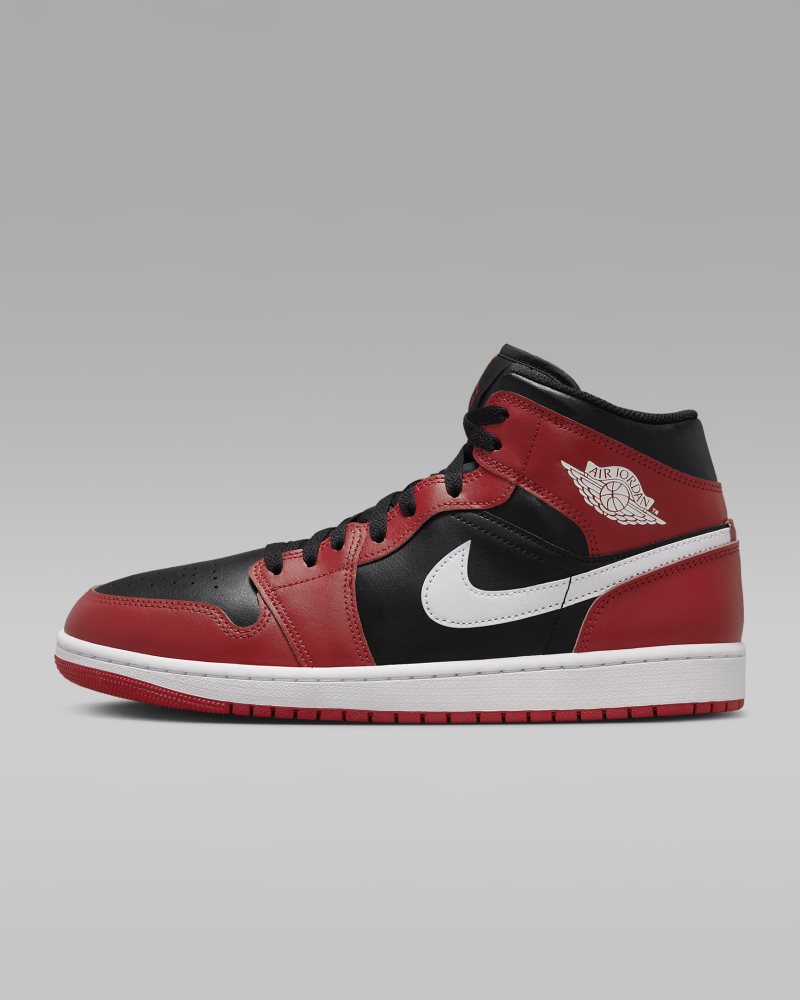 Air Jordan 1 Mid Black/Gym Red/White