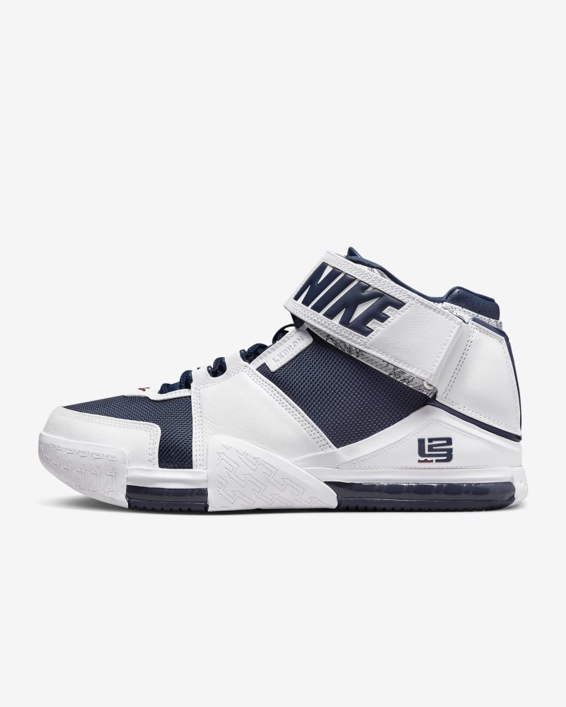 Nike Zoom LeBron 2 White/Varsity Crimson/Midnight Navy