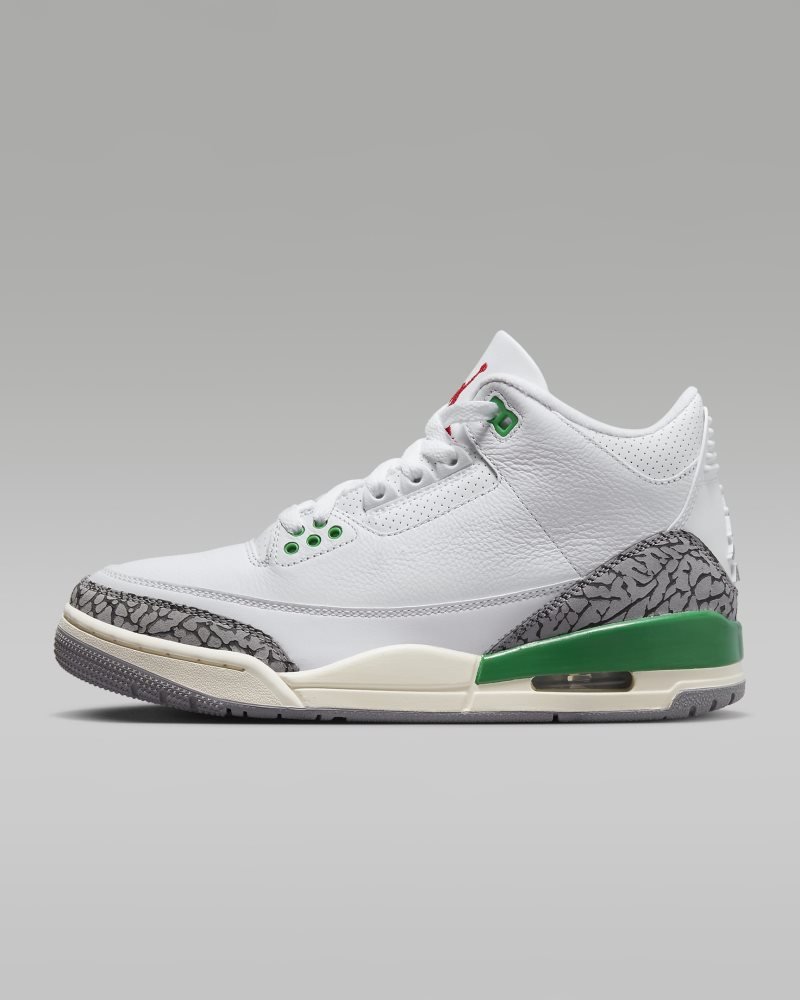 Air Jordan 3 Retro White/Lucky Green/Cement Grey/Varsity Red