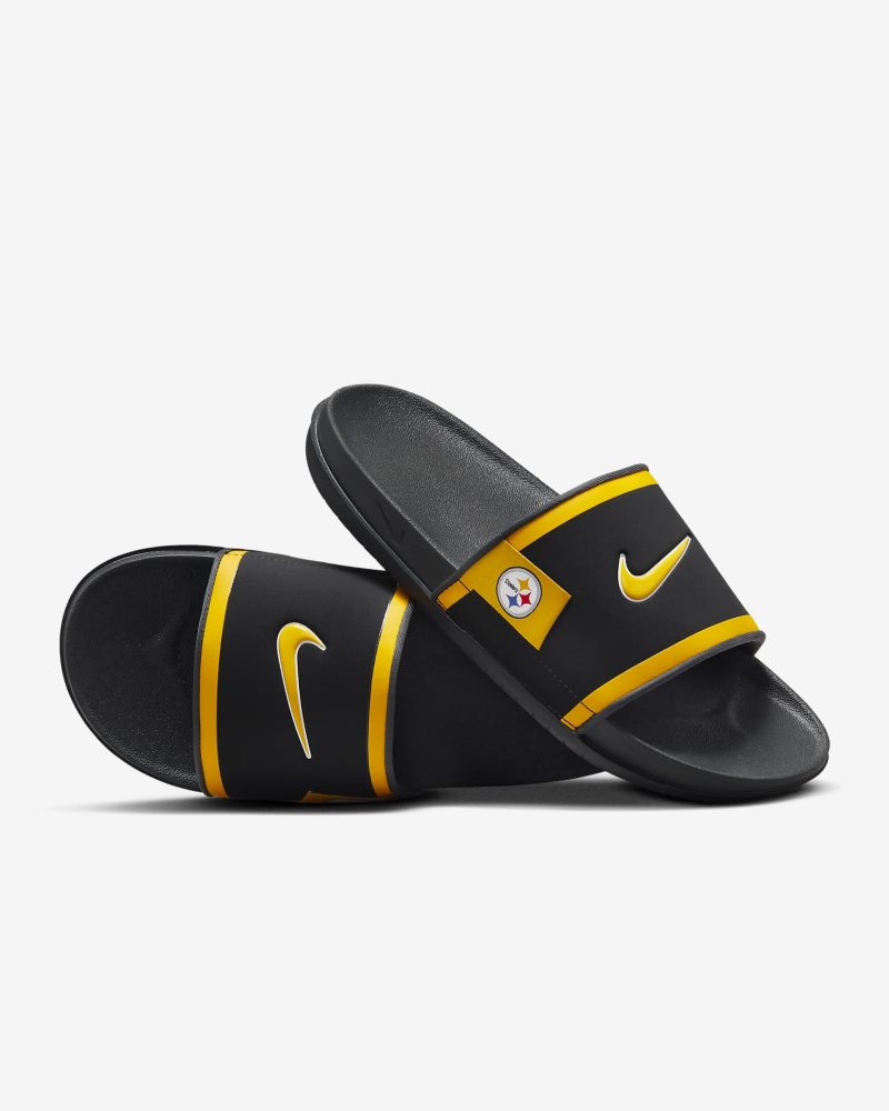 Nike Offcourt (Pittsburgh Steelers) Black/Dark Smoke Grey/University Gold