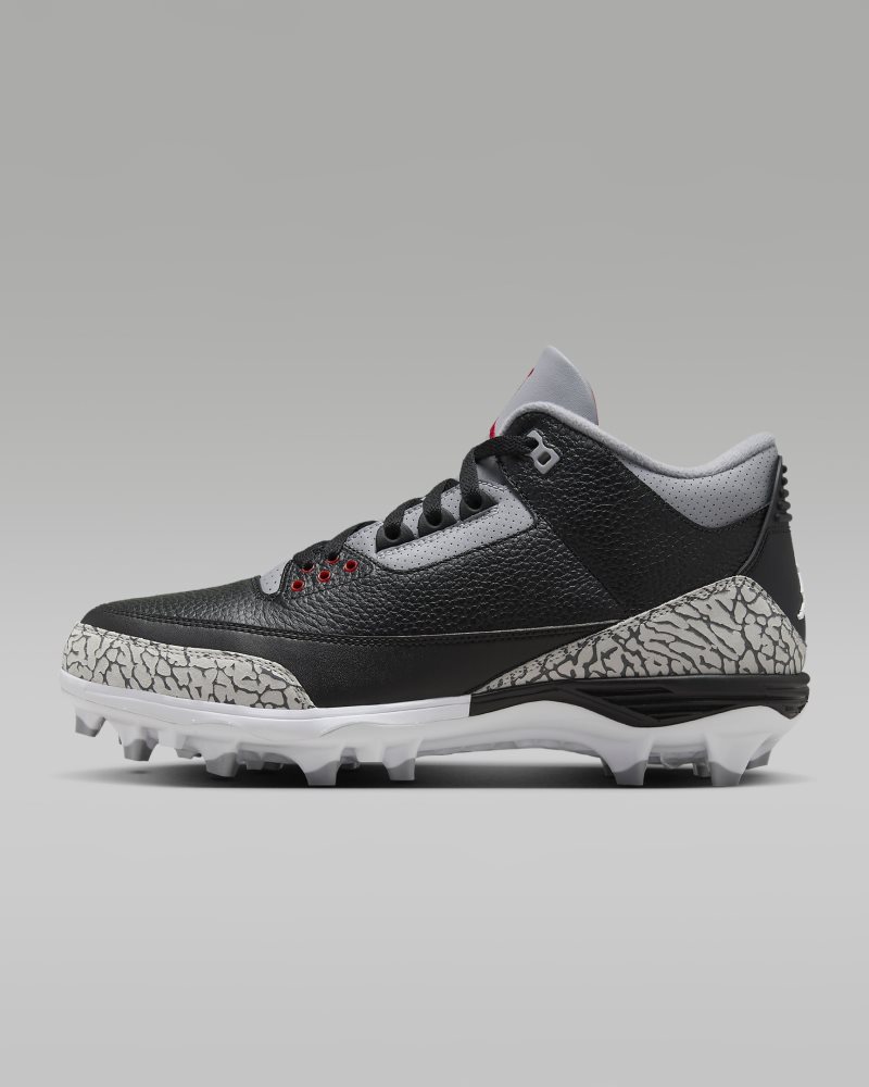 Jordan 3 Mid TD Black/Cement Grey/White/Fire Red