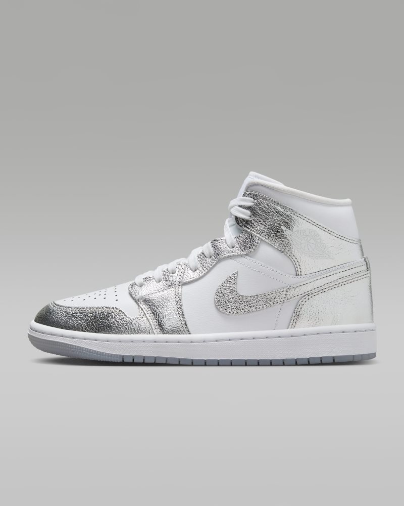 Air Jordan 1 Mid SE White/Wolf Grey/Metallic Silver