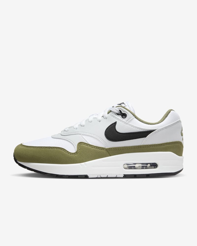 Nike Air Max 1 White/Pure Platinum/Medium Olive/Black