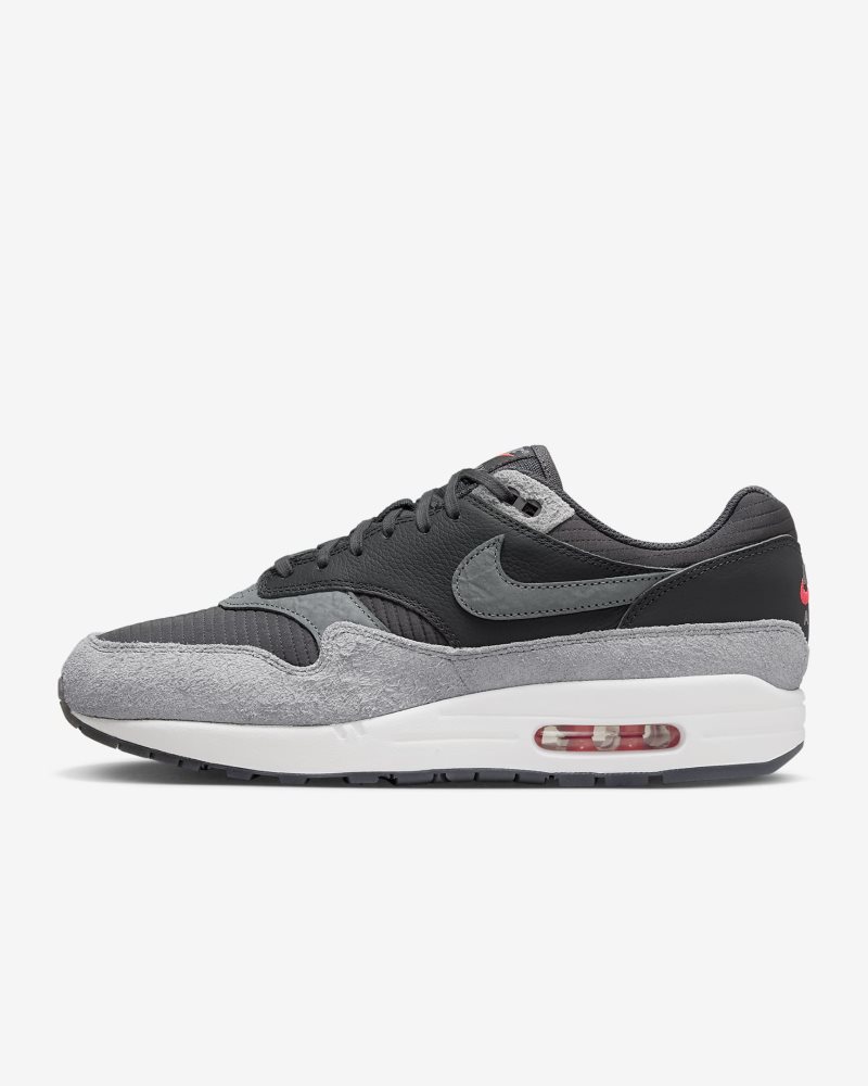 Nike Air Max 1 Premium Dark Smoke Grey/Flash Crimson/Summit White/Smoke Grey