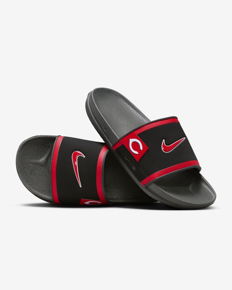 Nike Offcourt (Cincinnati Reds) Black/Dark Smoke Grey/Sport Red