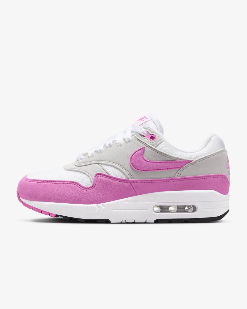 Nike Air Max 1 White/Neutral Grey/Black/Playful Pink