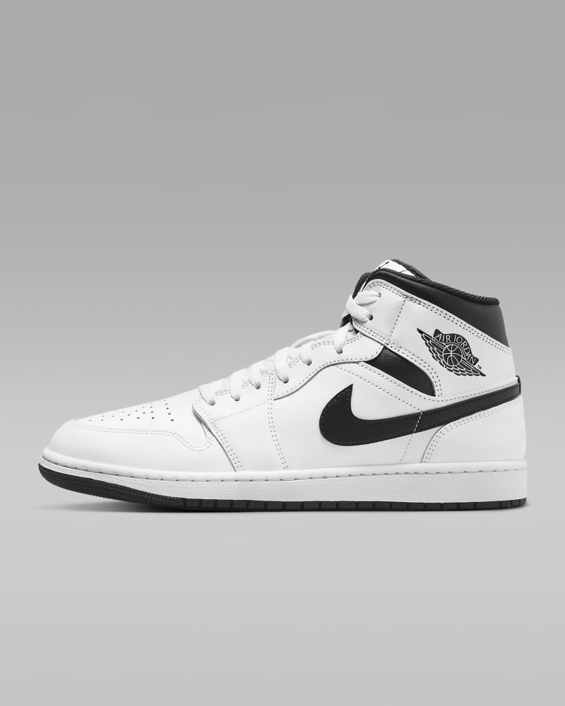 Air Jordan 1 Mid White/White/Black/Black