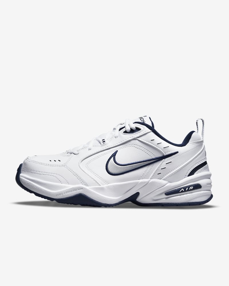 Nike Air Monarch IV White/Midnight Navy/White/Metallic Silver