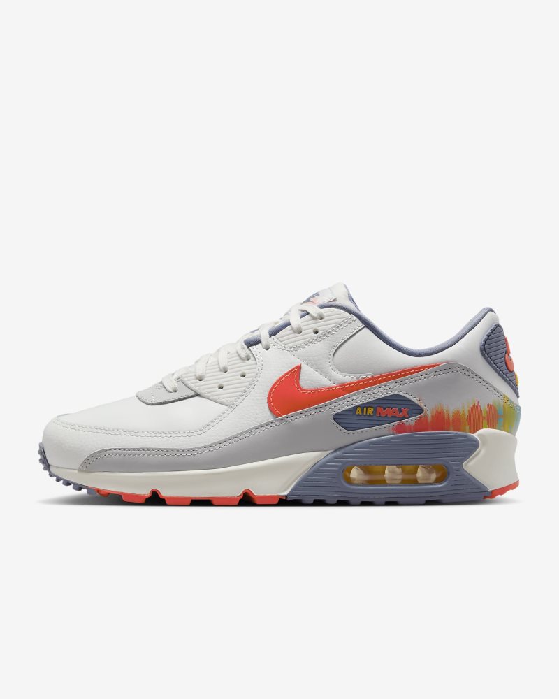 Nike Air Max 90 Premium Summit White/Ashen Slate/Pure Platinum/Bright Crimson