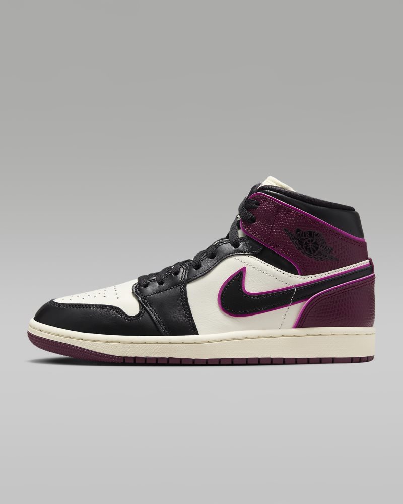 Air Jordan 1 Mid SE Sail/Active Pink/Bordeaux/Black