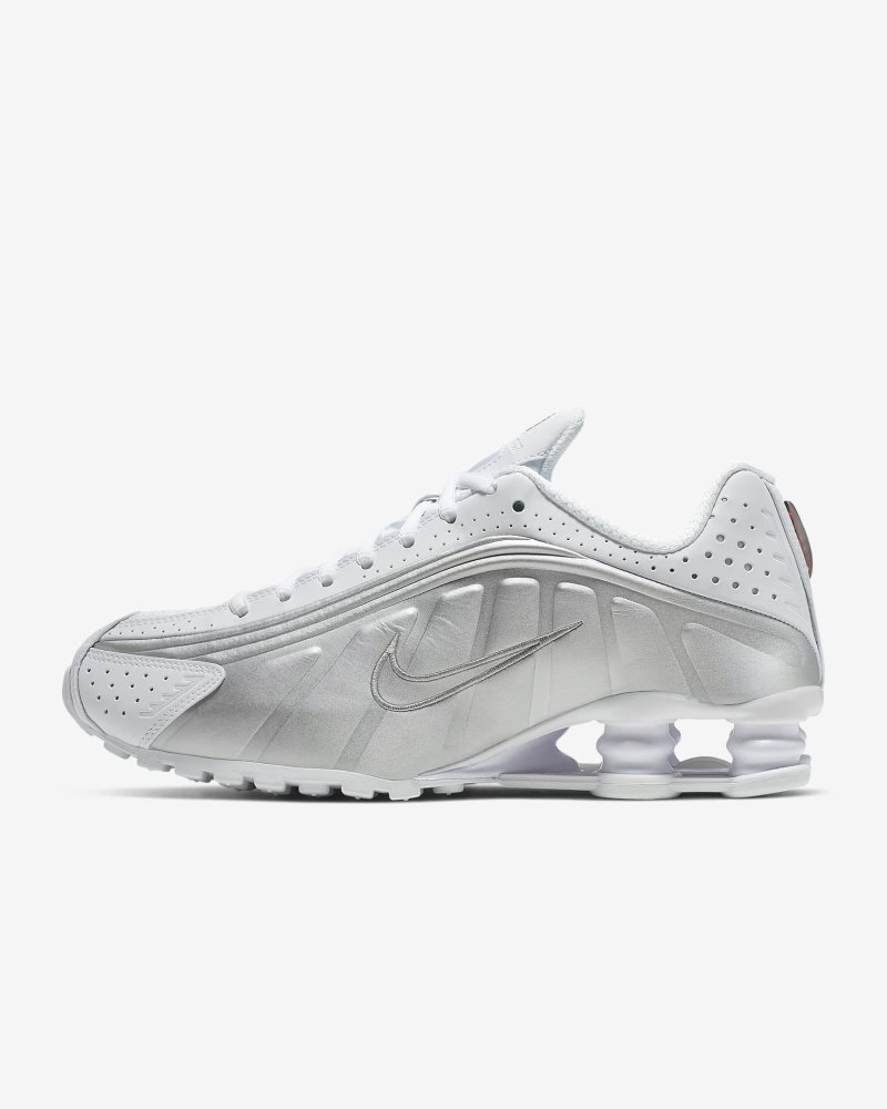 Nike Shox R4 White/Metallic Silver/Max Orange/White