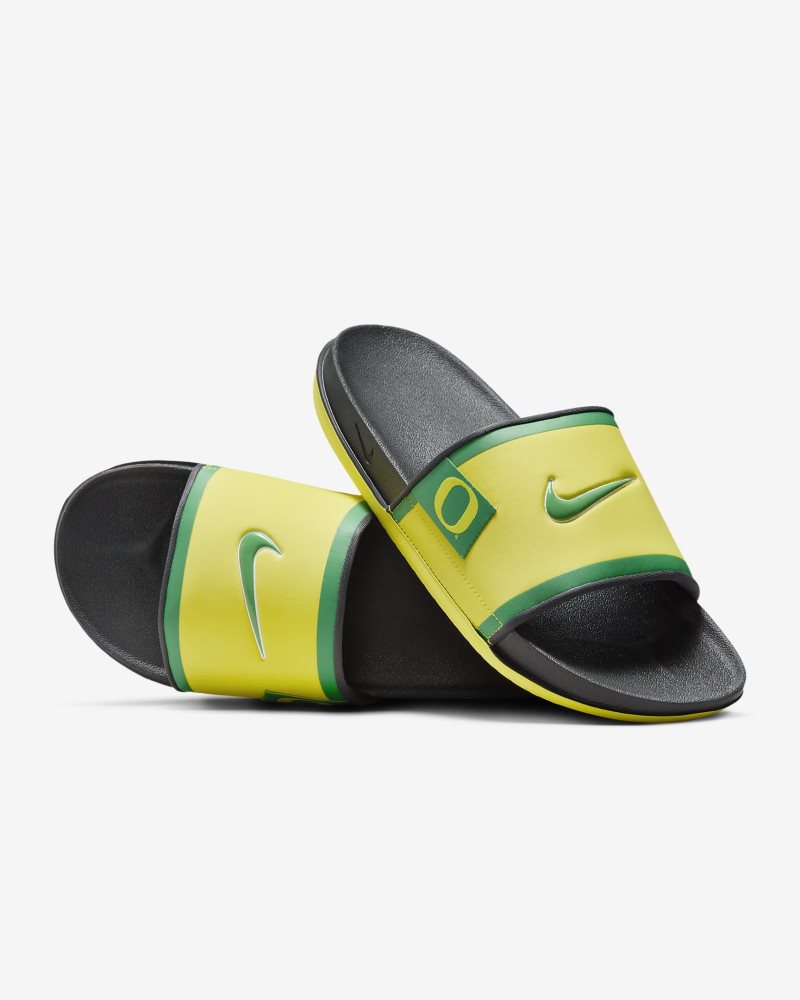 Nike College Offcourt (Oregon) Yellow Strike/Dark Smoke Grey/Apple Green