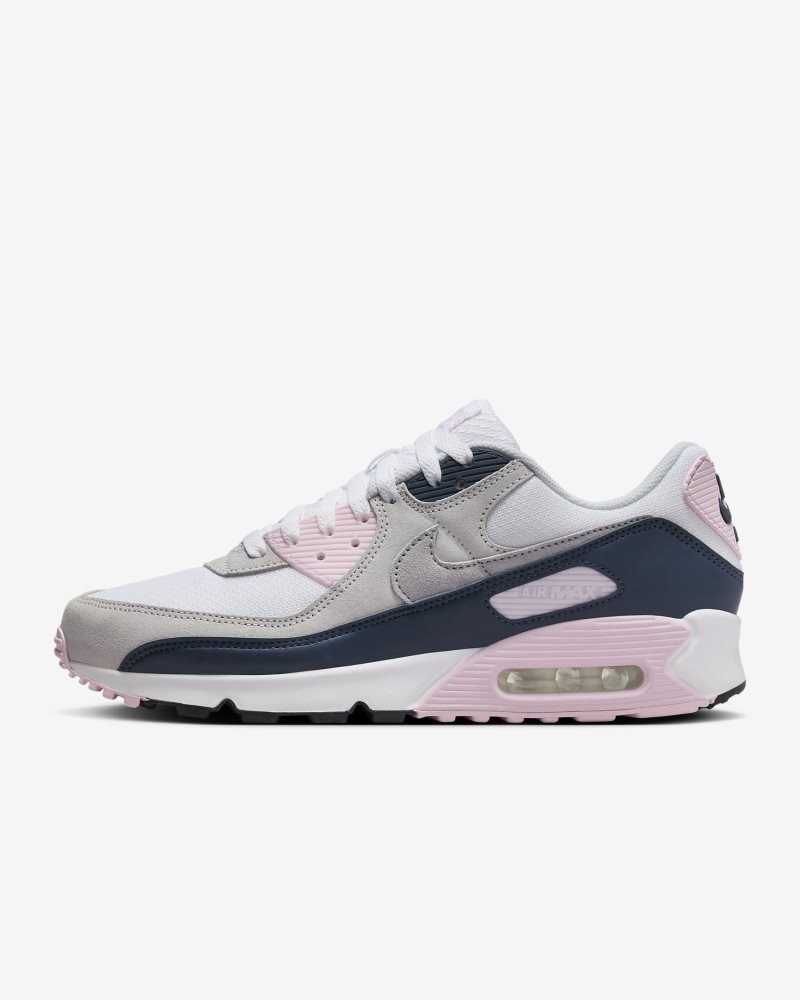 Nike Air Max 90 White/Pink Foam/Armory Navy/Wolf Grey