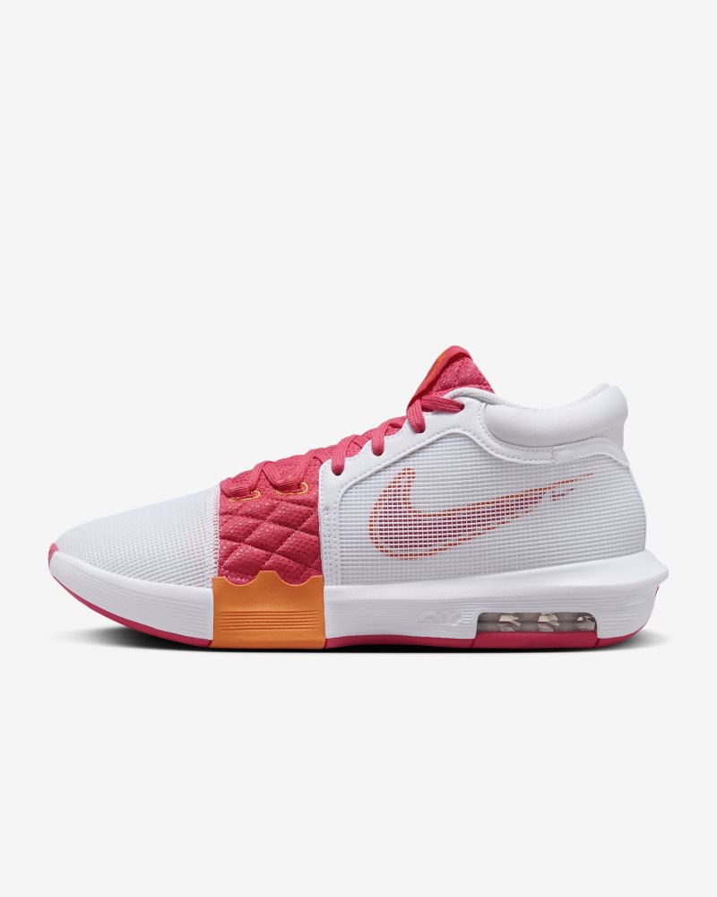 LeBron Witness 8 White/Bright Mandarin/Aster Pink