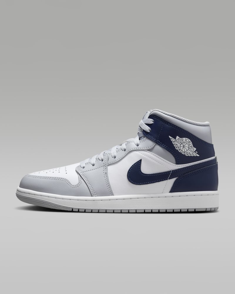 Air Jordan 1 Mid White/Wolf Grey/Midnight Navy