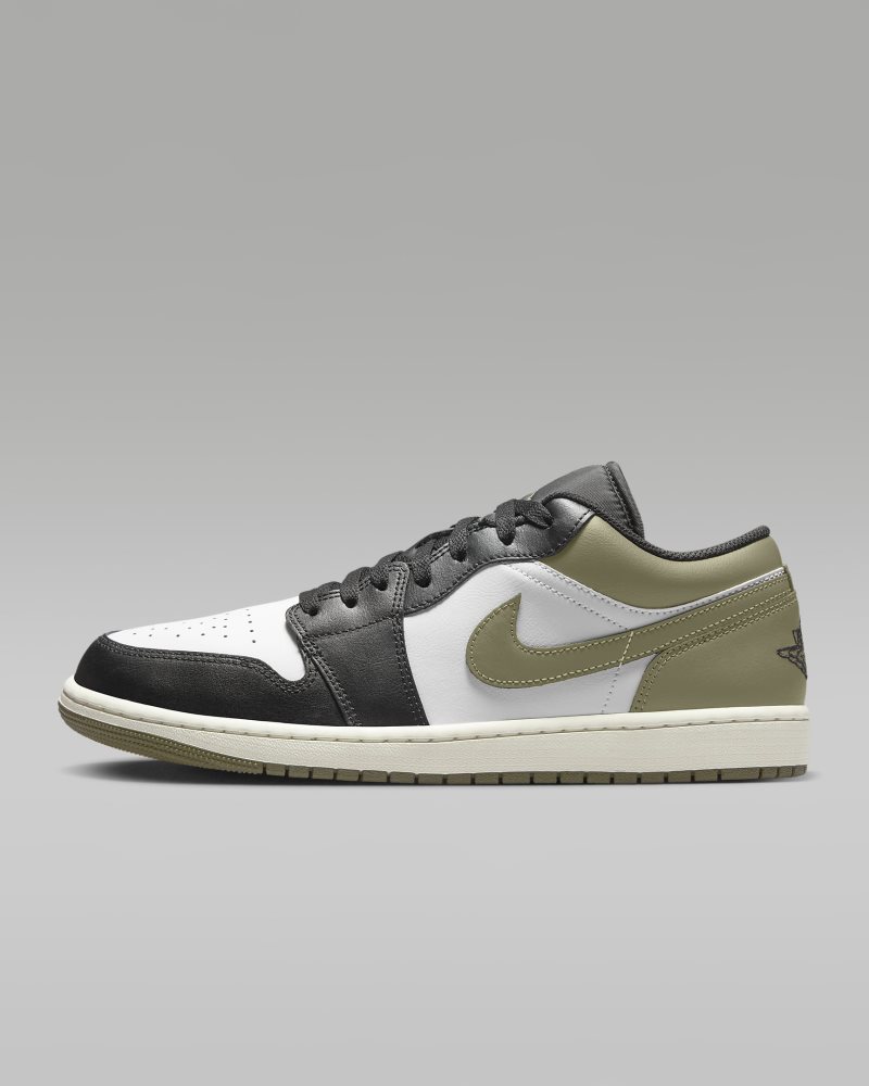 Air Jordan 1 Low Black/Medium Olive/White