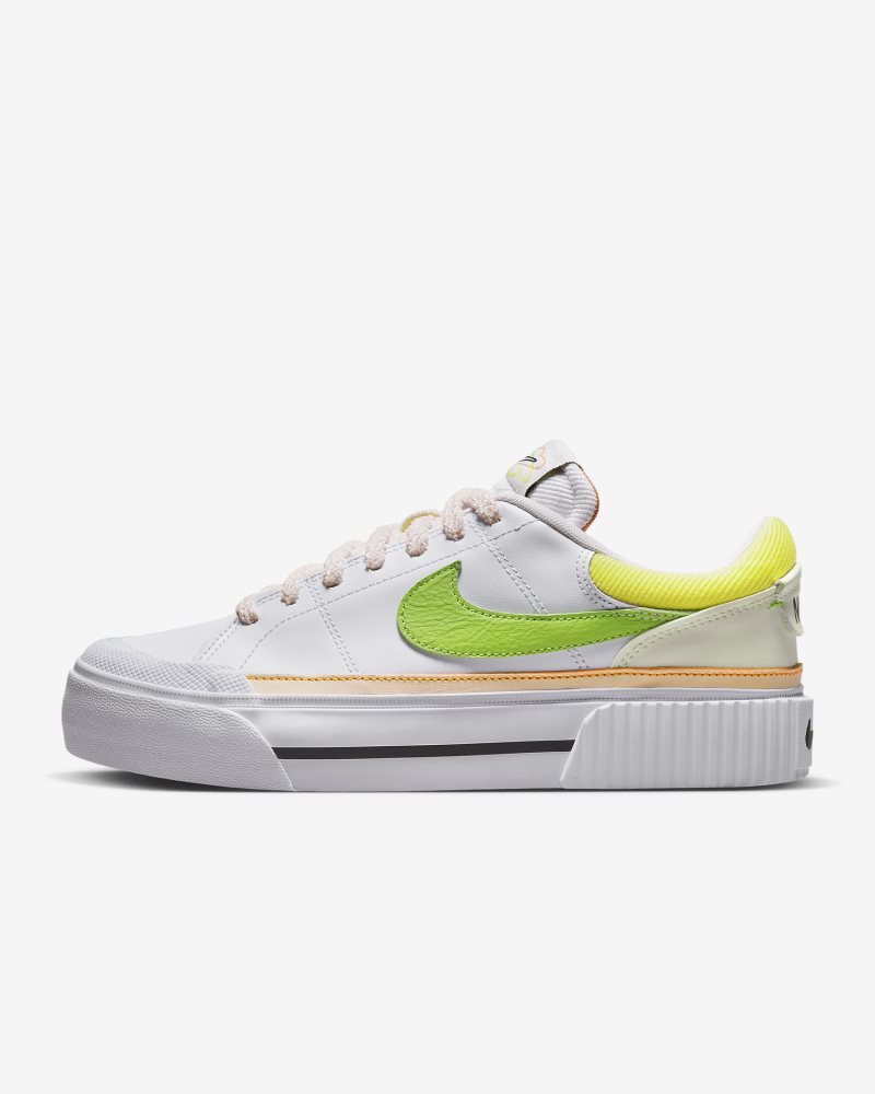 Nike Court Legacy Lift White/Pearl Pink/Opti Yellow/Action Green