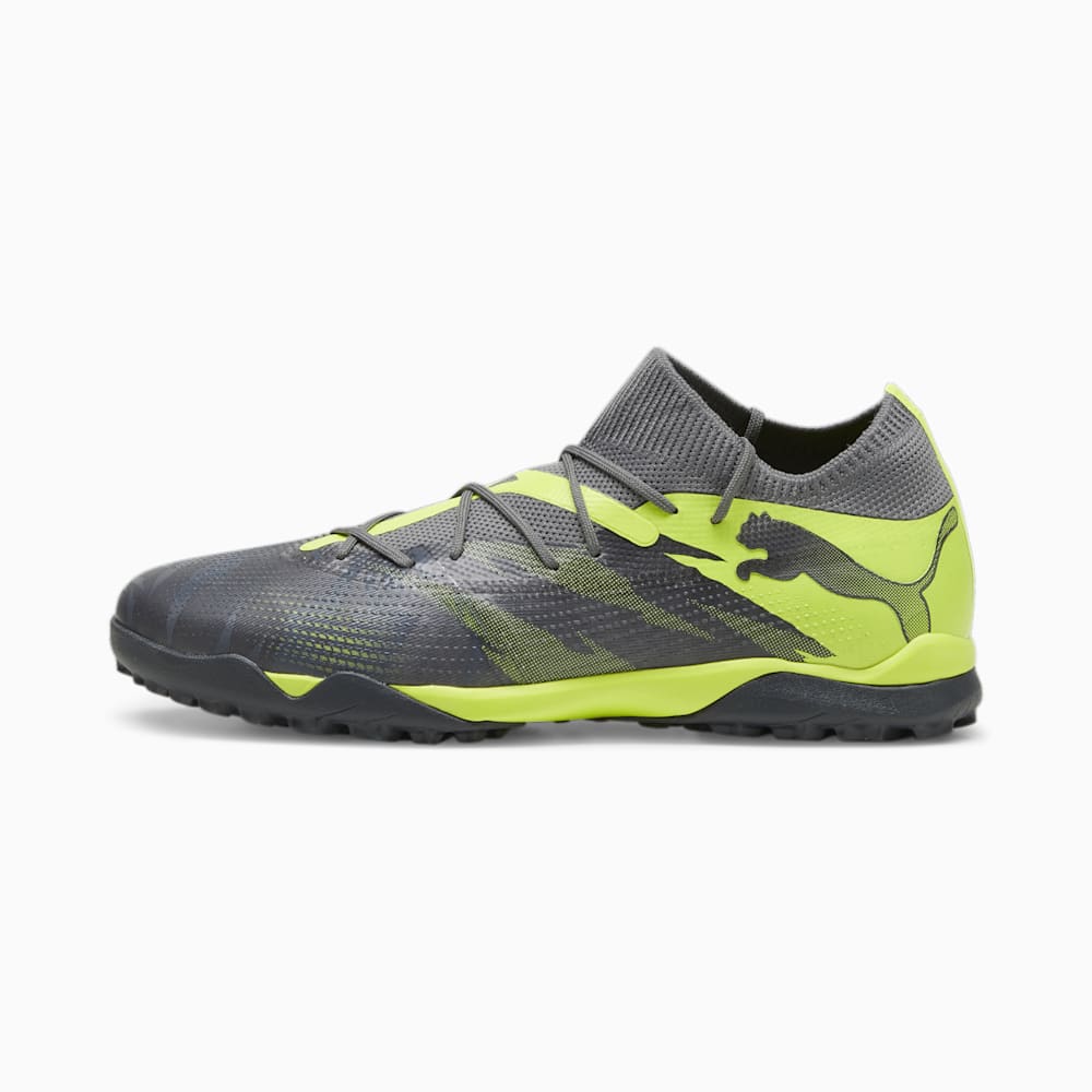 Puma FUTURE 7 MATCH RUSH TT Soccer Cleats - Strong Gray-Cool Dark Gray-Electric Lime