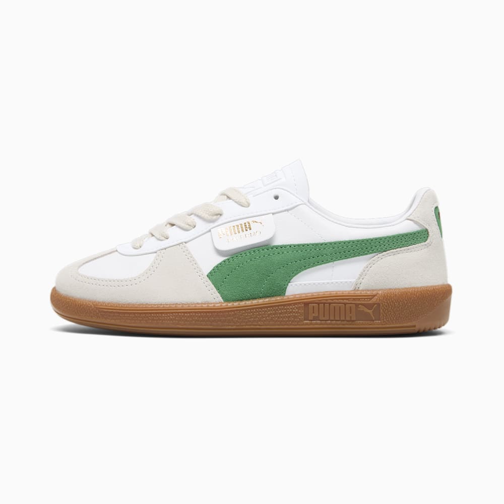 Puma Palermo Leather Sneakers - White-Vapor Gray-Archive Green